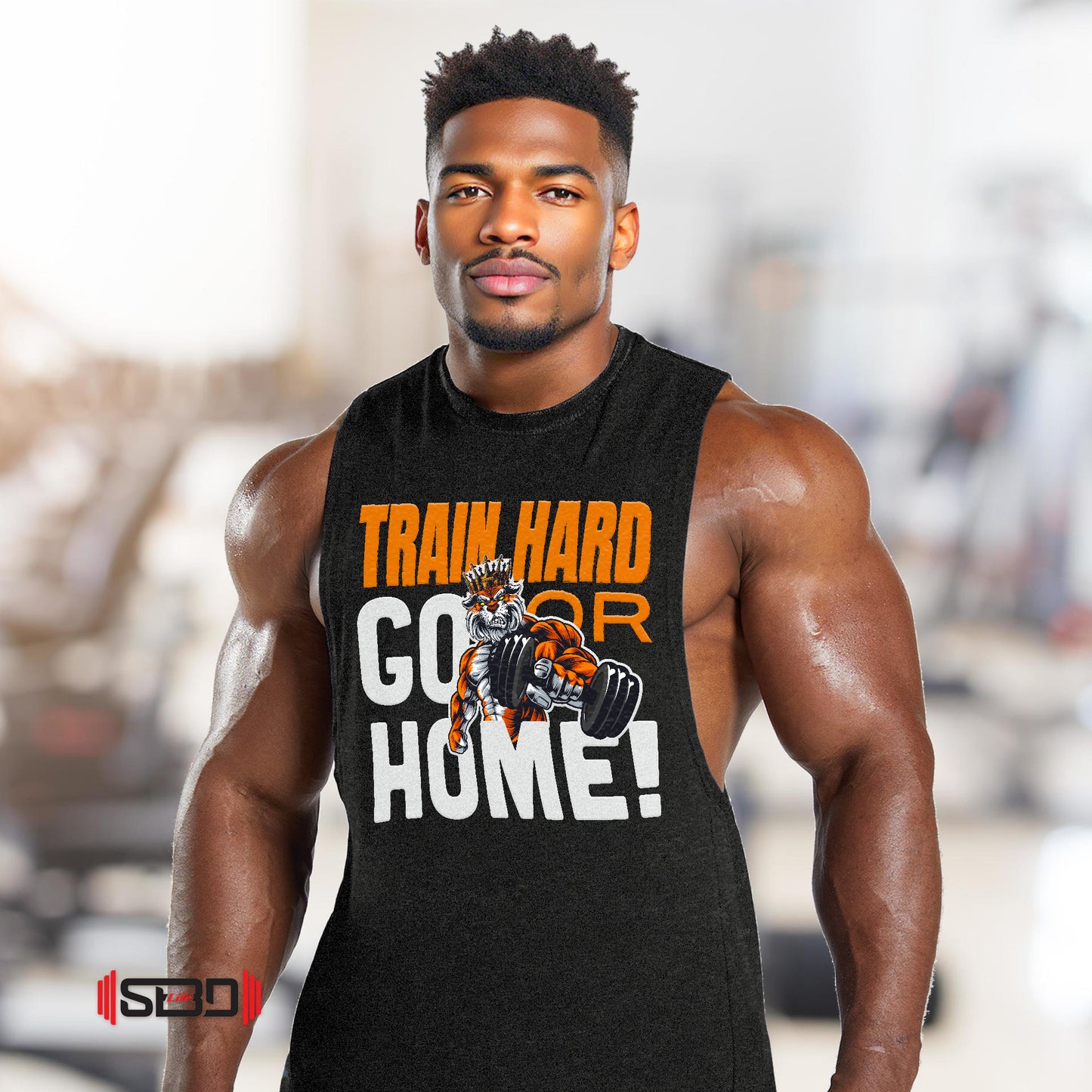 SBDLife "Train Hard" Skull Graphic Tank Top | Edgy Rock & Grunge Muscle Tee