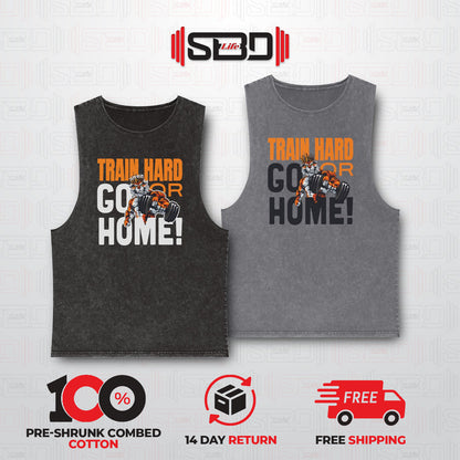 SBDLife "Train Hard" Skull Graphic Tank Top | Edgy Rock & Grunge Muscle Tee