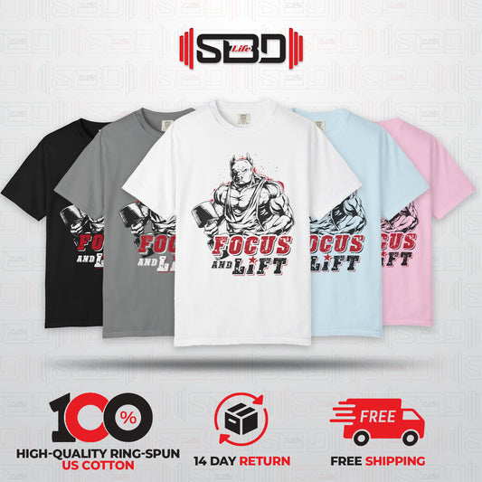 SBDLife "Focus & Lift" Minimalist T-Shirt | Motivational Quote Tee