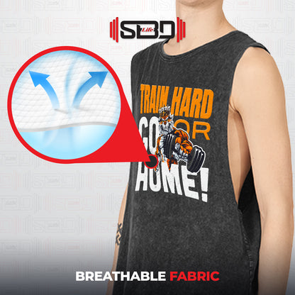 SBDLife "Train Hard" Skull Graphic Tank Top | Edgy Rock & Grunge Muscle Tee