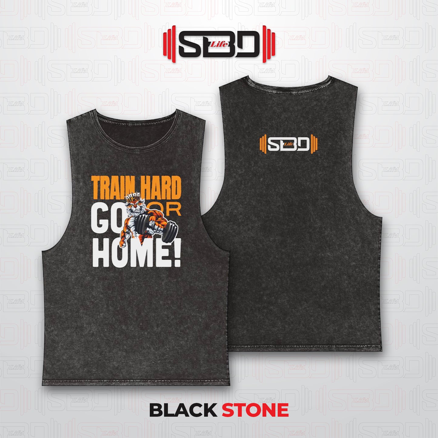 SBDLife "Train Hard" Skull Graphic Tank Top | Edgy Rock & Grunge Muscle Tee