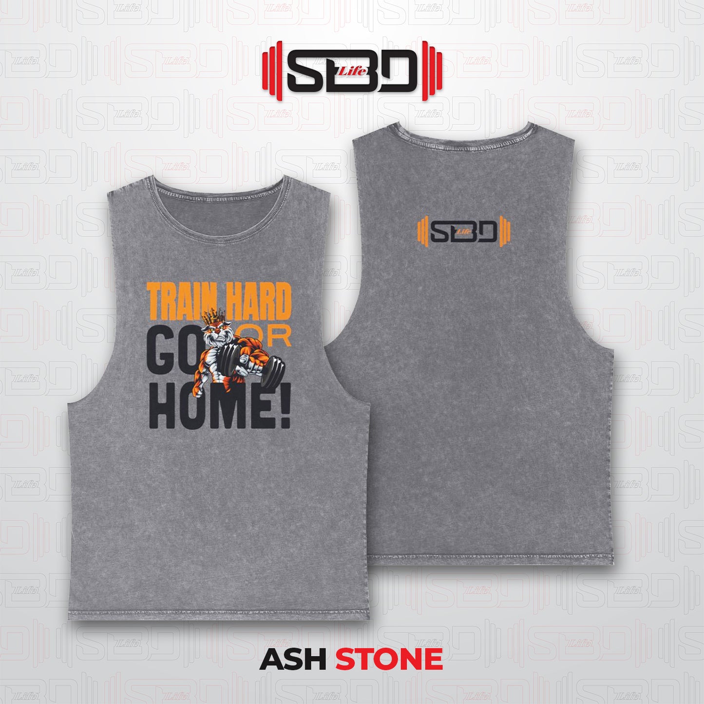 SBDLife "Train Hard" Skull Graphic Tank Top | Edgy Rock & Grunge Muscle Tee