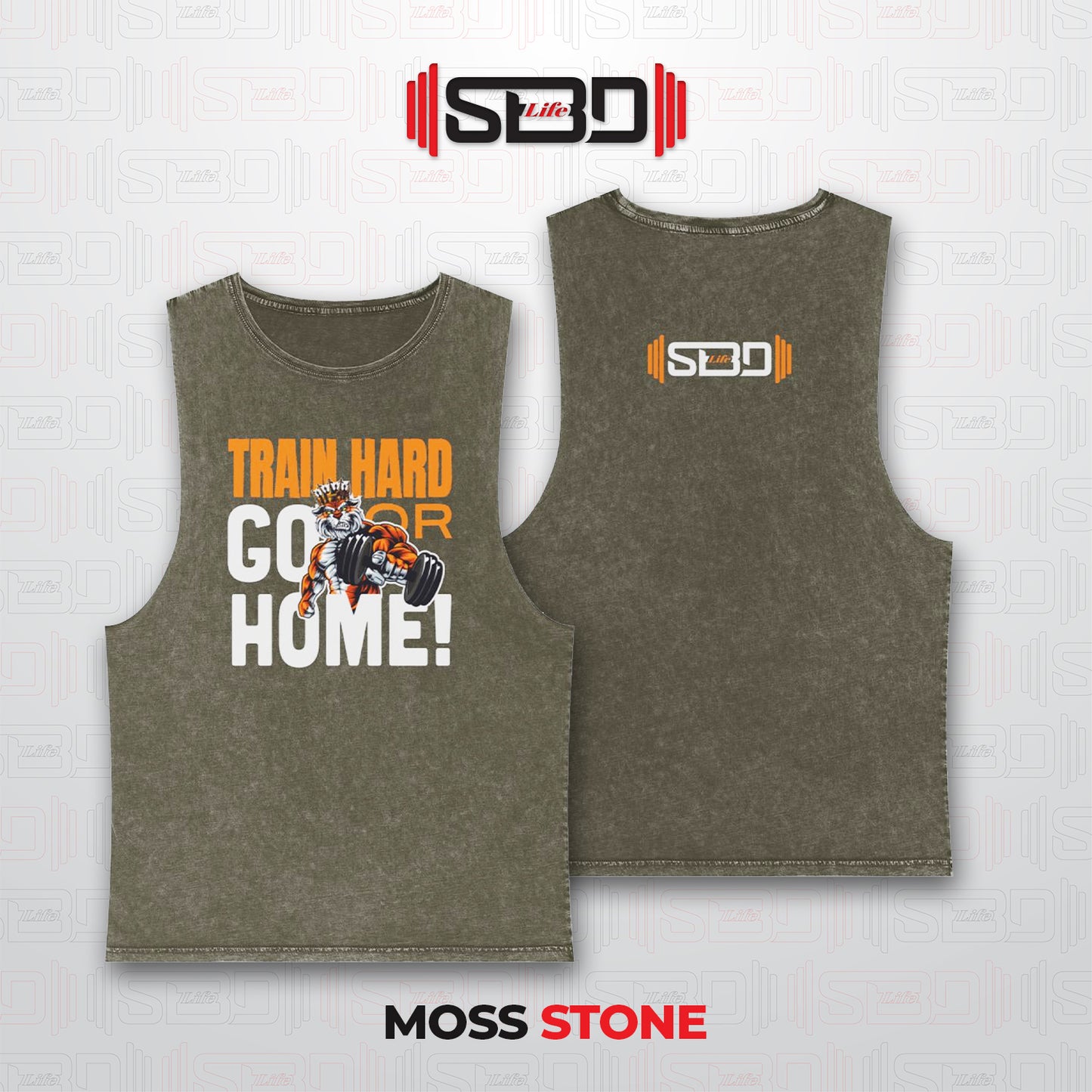 SBDLife "Train Hard" Skull Graphic Tank Top | Edgy Rock & Grunge Muscle Tee